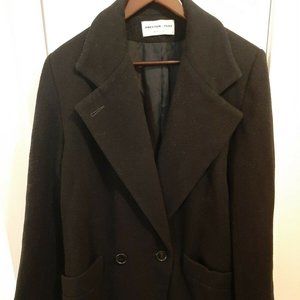 Women’s 8 Preston & York Peacoat Black Double Breasted 100% Merino Wool